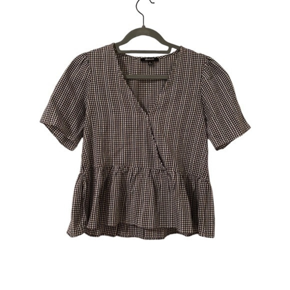 Madewell black and white patterned top